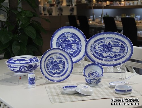 56头青花梧桐中餐具