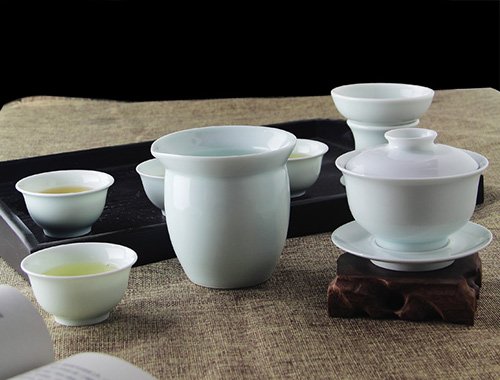 9头全手工青釉功夫茶具