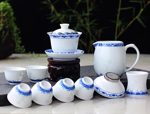 10手绘鲤鱼跃龙门功夫茶具
