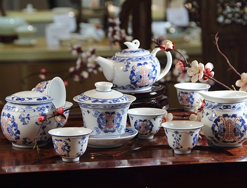 10头手绘工夫茶具--福寿双全